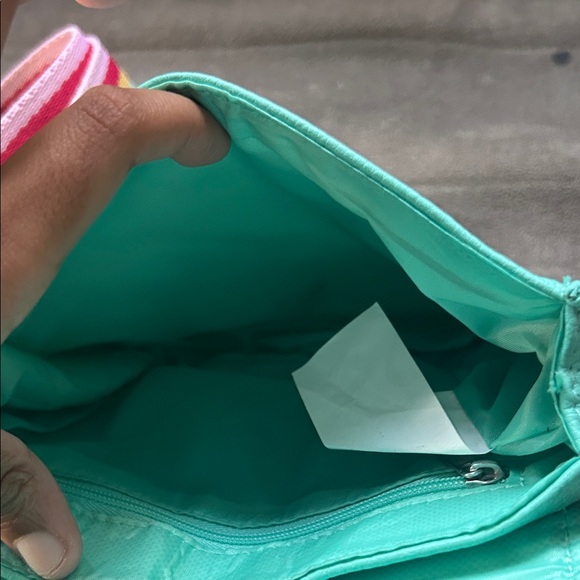 Teal Crossbody Bag with Rainbow Strap - Picture 3 of 4